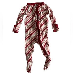 BAMBOO ruffle butt Kickee Pants Red and White Striped pajamas